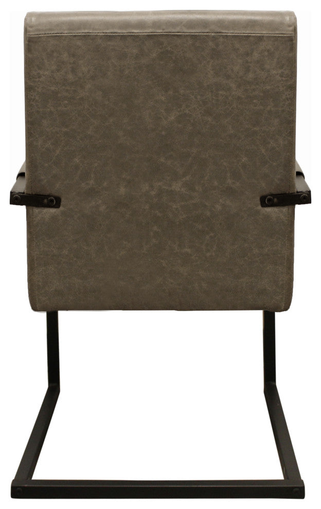 Anaheim 63" 5-Piece Dining Set, 4 Gray Leather Arm Chairs