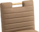 Aimee Upholstered Counter Stool, Brown, Vegan Leather, Natural Oak Finish