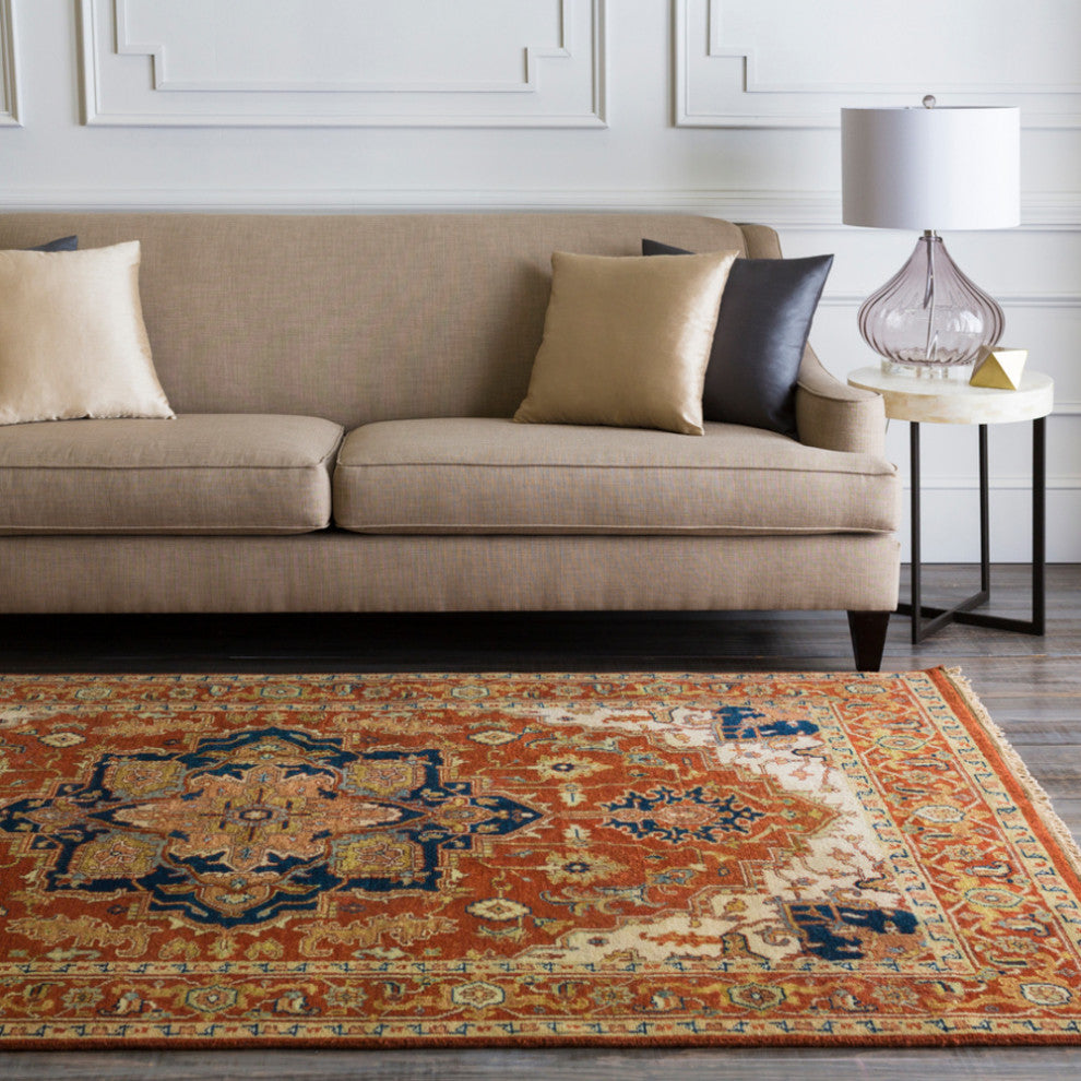 Surya Zeus ZEU-7805 Traditional Area Rug, Rust, 3' x 12' Runner