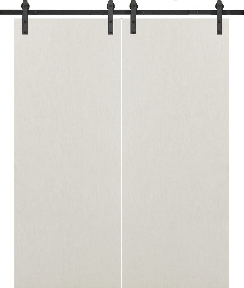 Sliding Double Barn Doors 64 x 80 & 13FT Rail | Planum 0010 Patina Antique