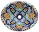 Mexican Talavera Ceramic Hand Painted Bathroom Oval Sink