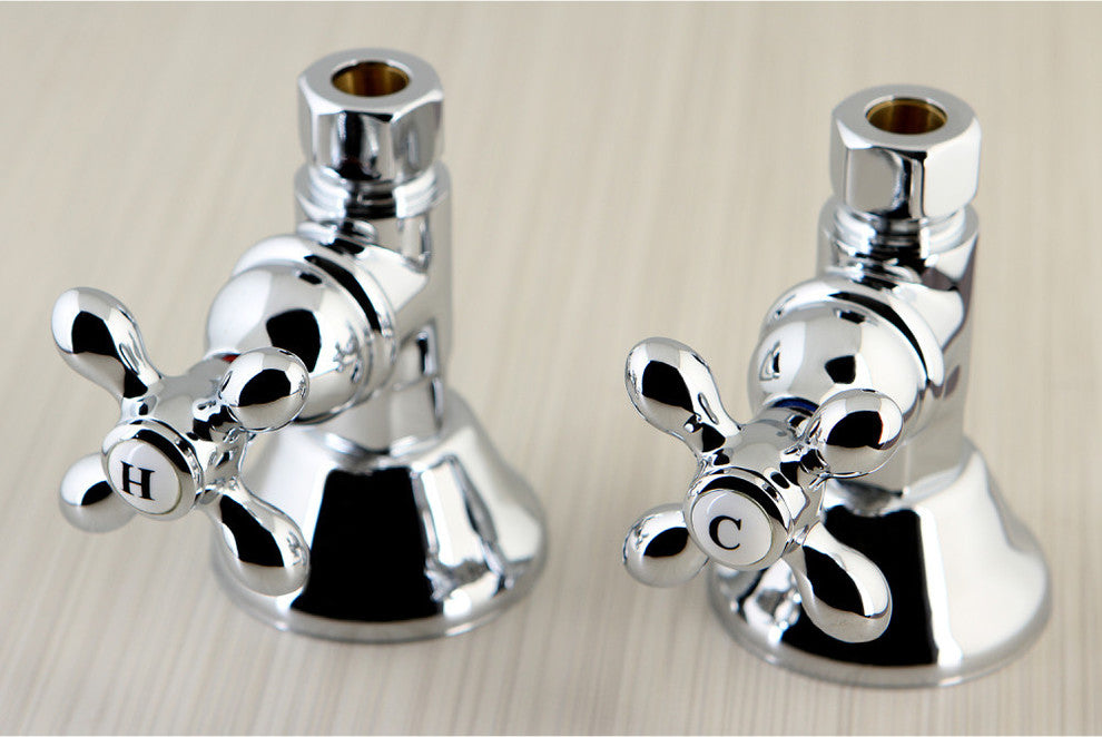 Kingston Brass Straight Stop Shut Off Valve, Polished Chrome