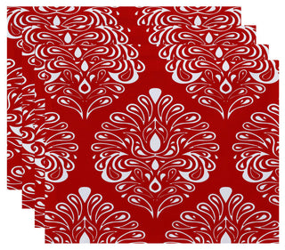 Veranda, Geometric Print Placemat, Orange