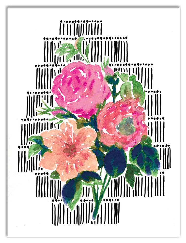 Watercolor Wild Flower Boquet 18x24 Canvas Wall Art