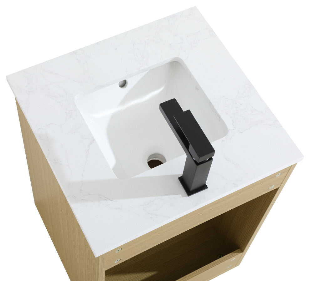 Home Living 20" Single Bathroom Vanity, Honey Brown