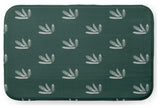 Green Rectangular Feather Pattern Pet Feeding Mat for Dogs or Cats