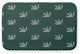Green Rectangular Feather Pattern Pet Feeding Mat for Dogs or Cats