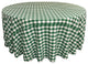 LA Linen Round Gingham Checkered Tablecloth, White and Hunter Green, 132" Round