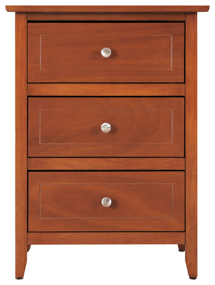 Drake 3-Drawer Nightstand, Oak