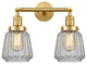 Chatham 2 Light Bath Vanity Light, Satin Gold, Clear