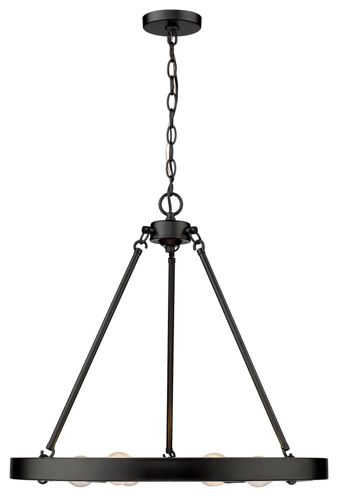 Golden Lighting 1019-6 Castile 6 Light 24"W Ring Chandelier - Matte Black
