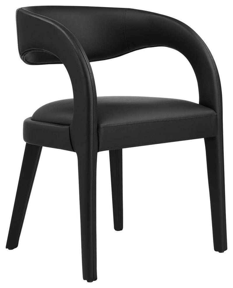 Pinnacle Vegan Leather Dining Chair Set of 2, Black