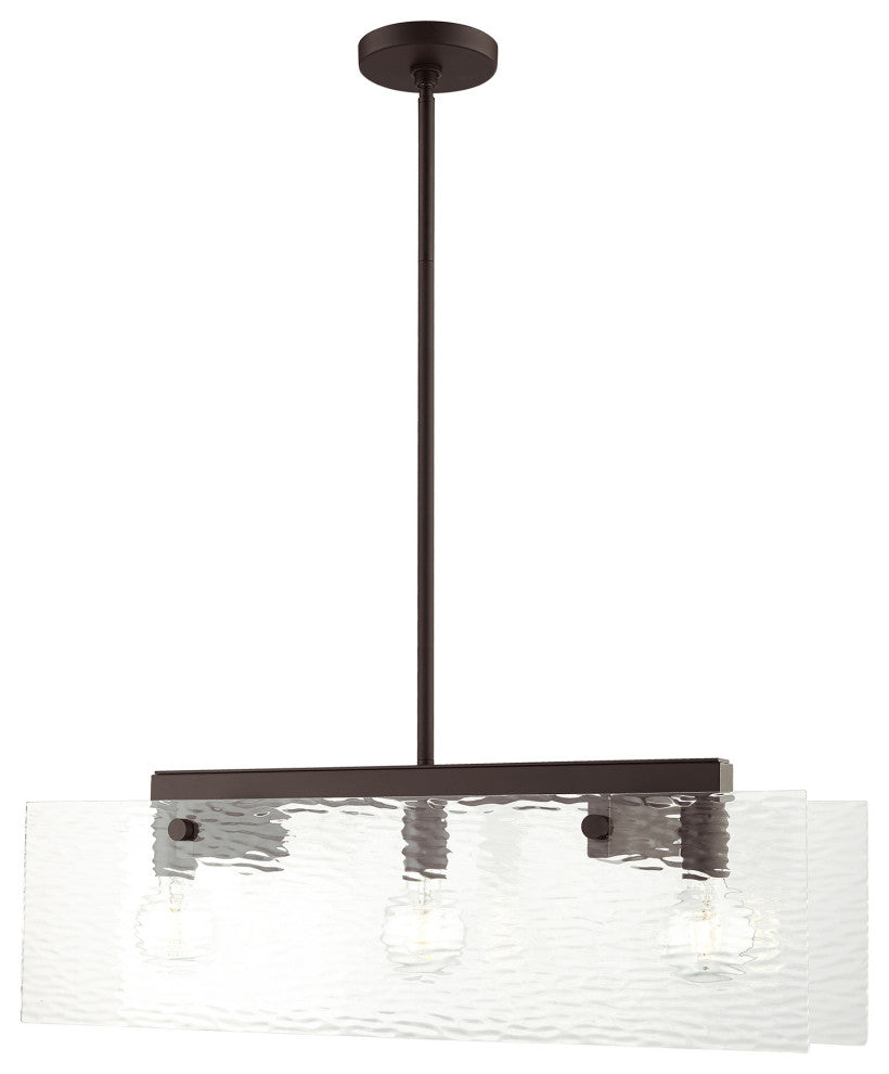 Livex Lighting Ashcroft 3 Light Bronze Linear Chandelier