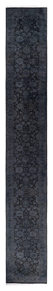 Overdyed One-of-a-Kind Hand-Knotted Area Rug Gray, 2' 7" x 18' 2"