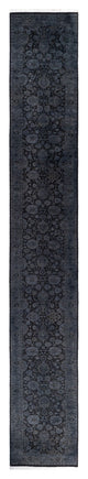 Overdyed One-of-a-Kind Hand-Knotted Area Rug Gray, 2' 7" x 18' 2"