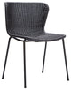 C603 Rattan Dining Chair, Black Frame, Charcoal Seat