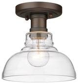 Carver Flush Mount With Clear Glass Shade