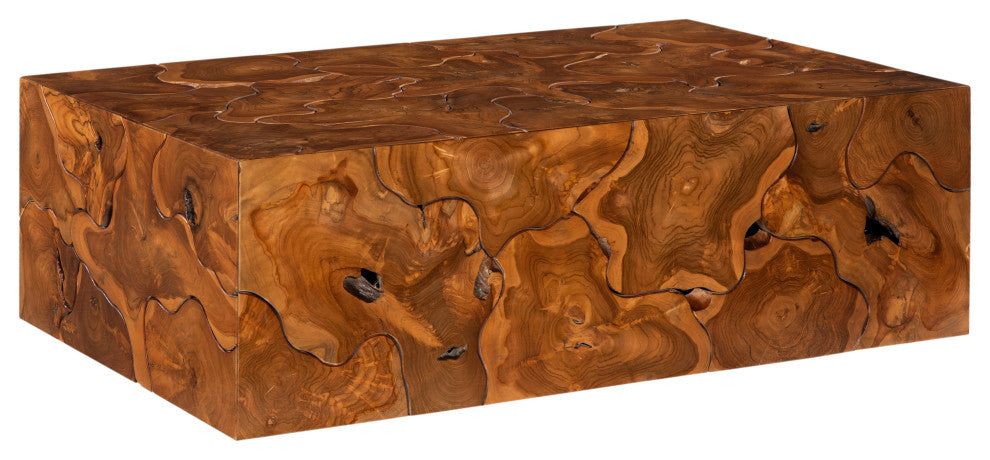 Teak Slice Coffee Table, Rectangle