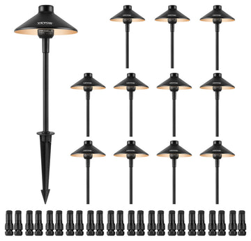 VEVOR 12 Pack Low Voltage Landscape Path Lights 12-24V Outdoor LED Pathway Light