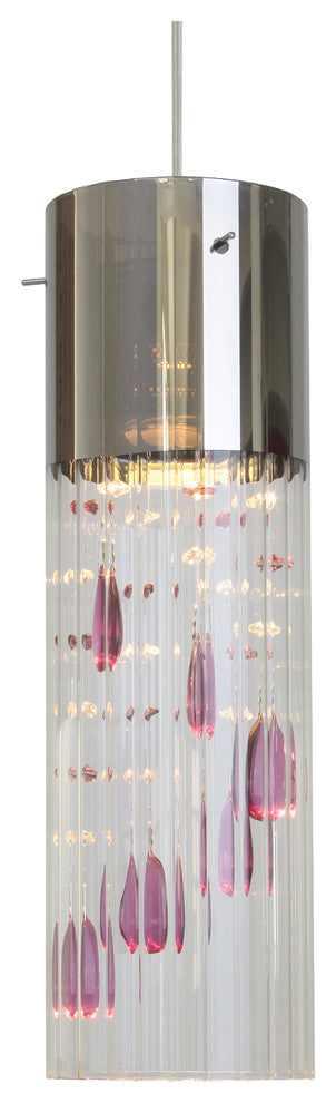 Gem LED Mini Pendant, Amethyst Crystal Strings