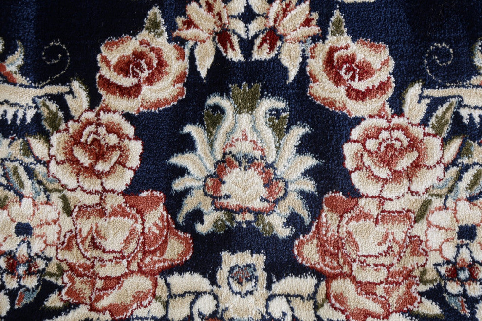 Blue Floral Medallion Transitional Turkish Rug Oriental Carpet 10x10