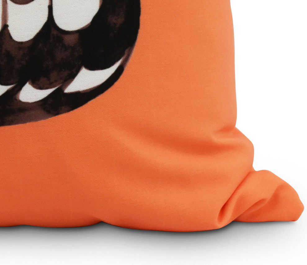 Pumpkin Single 20" Orange Halloween Print Decorative Throw Pillow