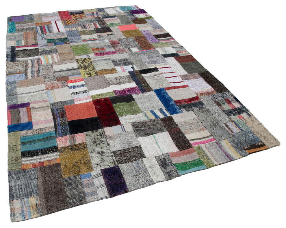 Rug N Carpet - Handmade Oriental 6' 7'' x 9' 11'' Rustic Patchwork Kilim Rug