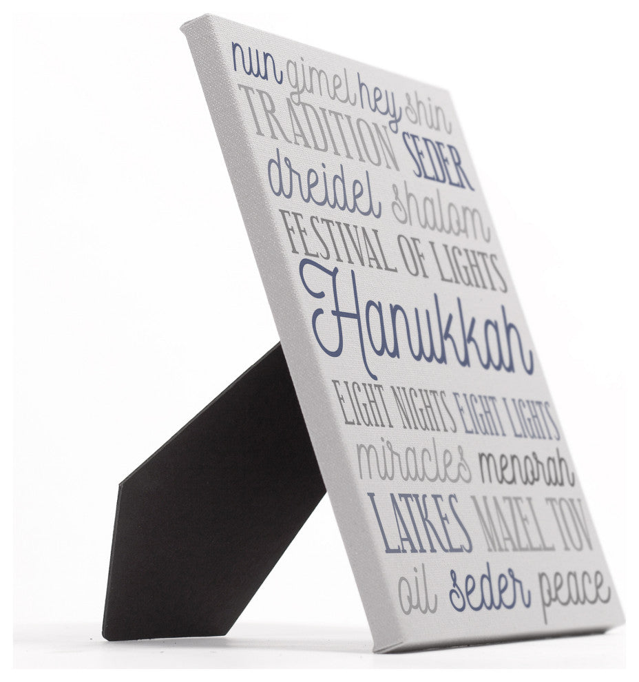 Hanukkah Words 8"x10" Easelback Canvas