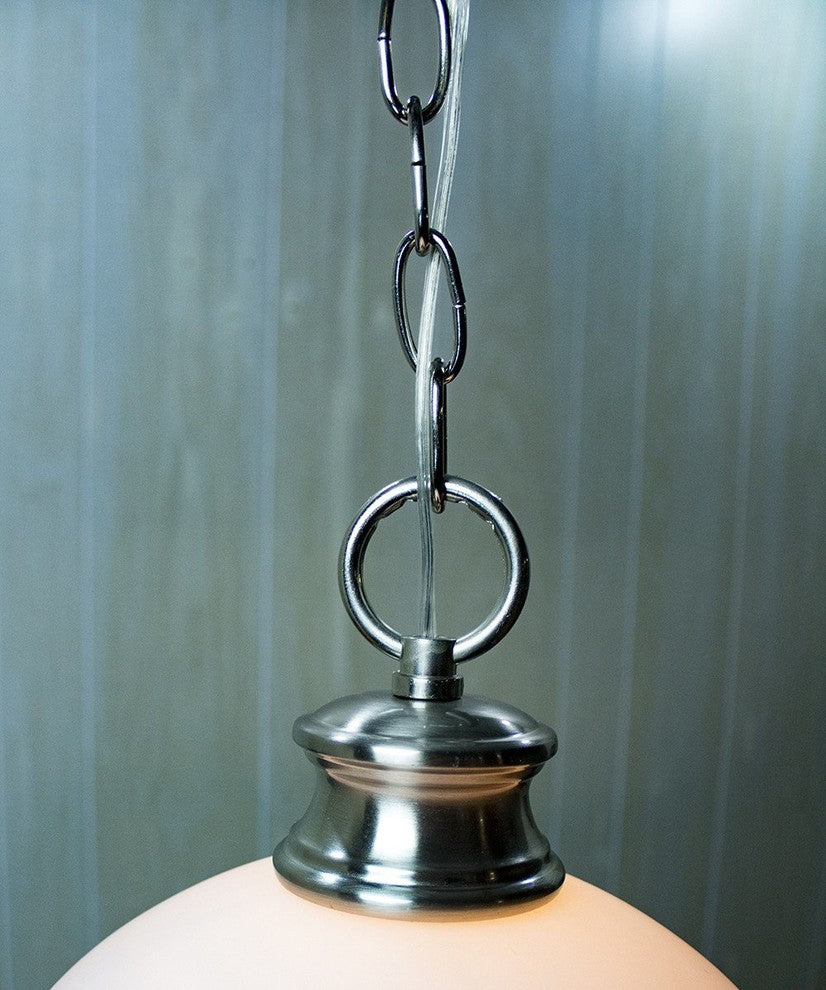 Glass Shade Swag Lamp Brushed Nickel