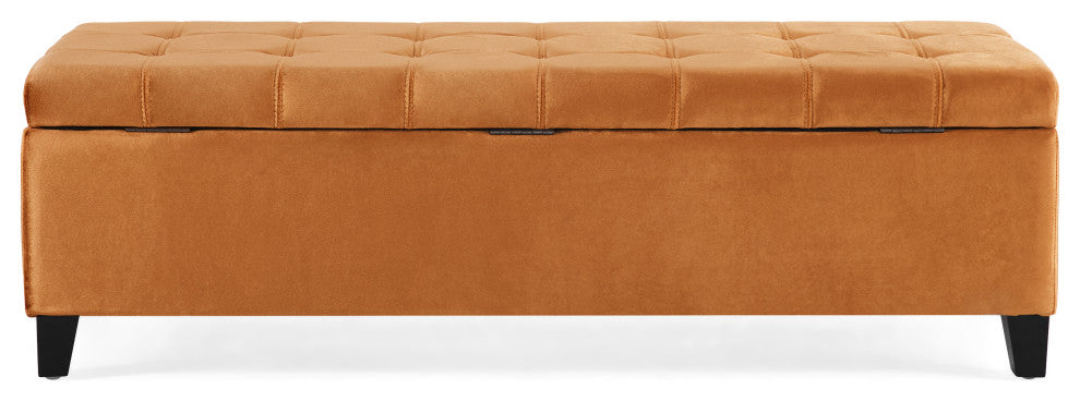 GDF Studio Santa Rosa Tufted Storage Ottoman Bench, Apricot