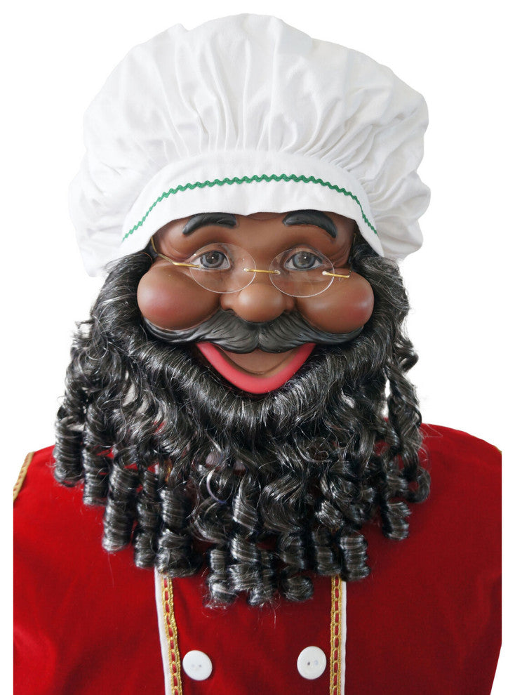 4' Music and Motion African American Santa Claus, the Chimney, Home Decor