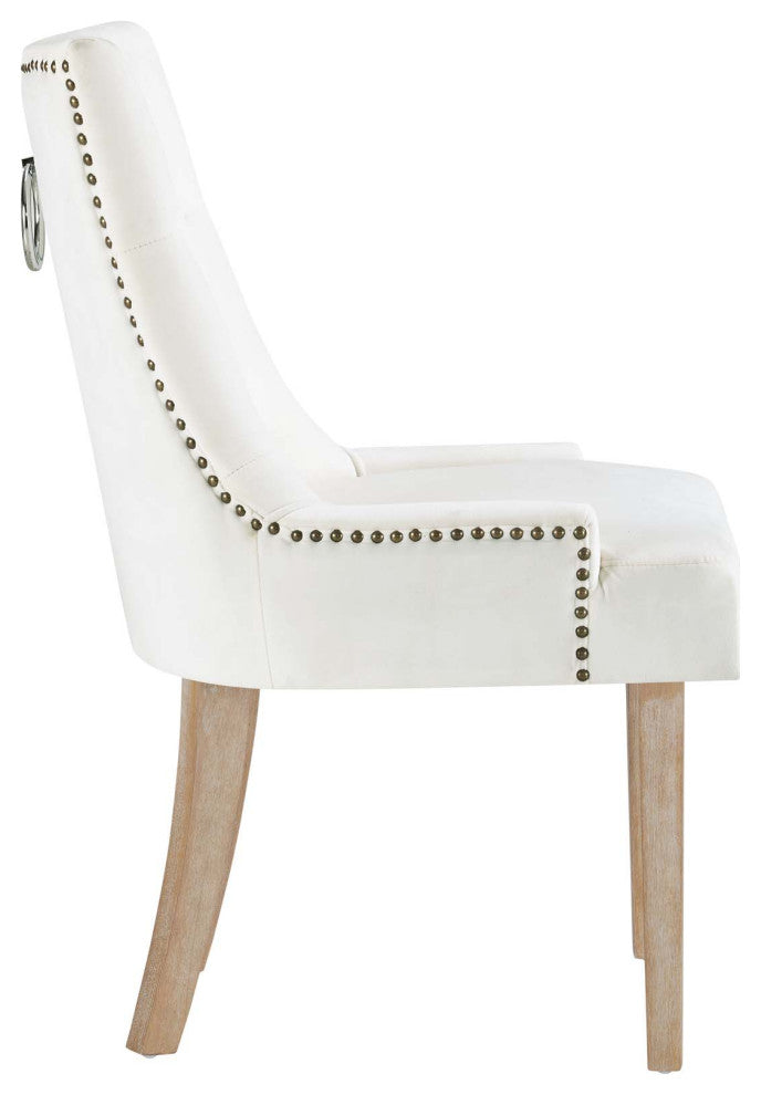 Pose Dining Chair Velvet Set of 4, Ivory