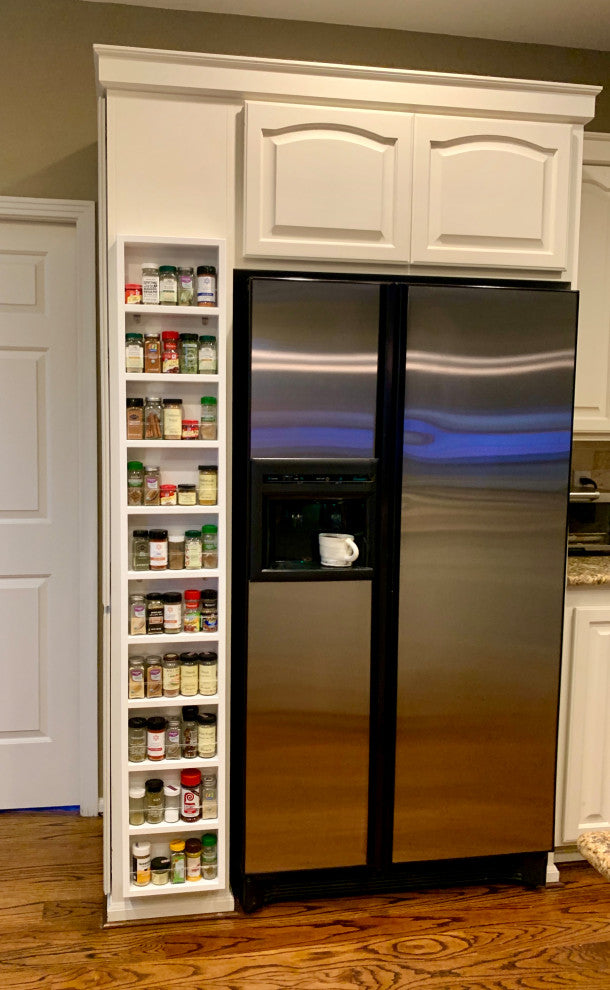 Meadow White Enamel On the Wall Spice Rack 69"h x 11"w x 2.5"d