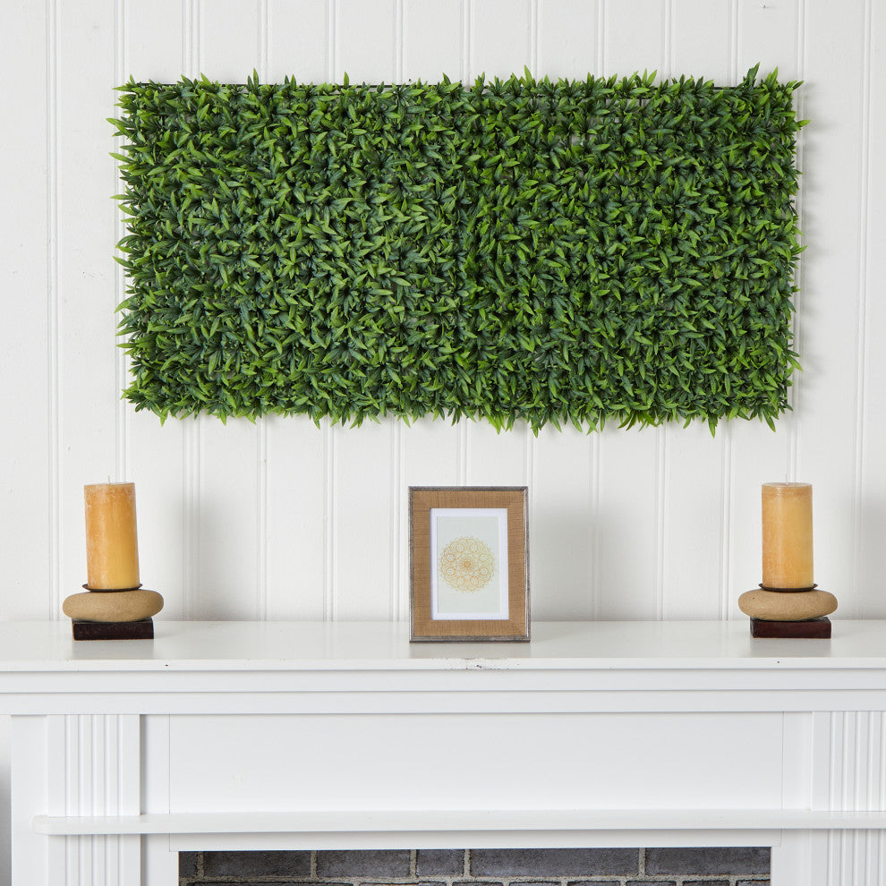 20" Grass Artificial Wall Mat, Indoor/Outdoor, Set of 2
