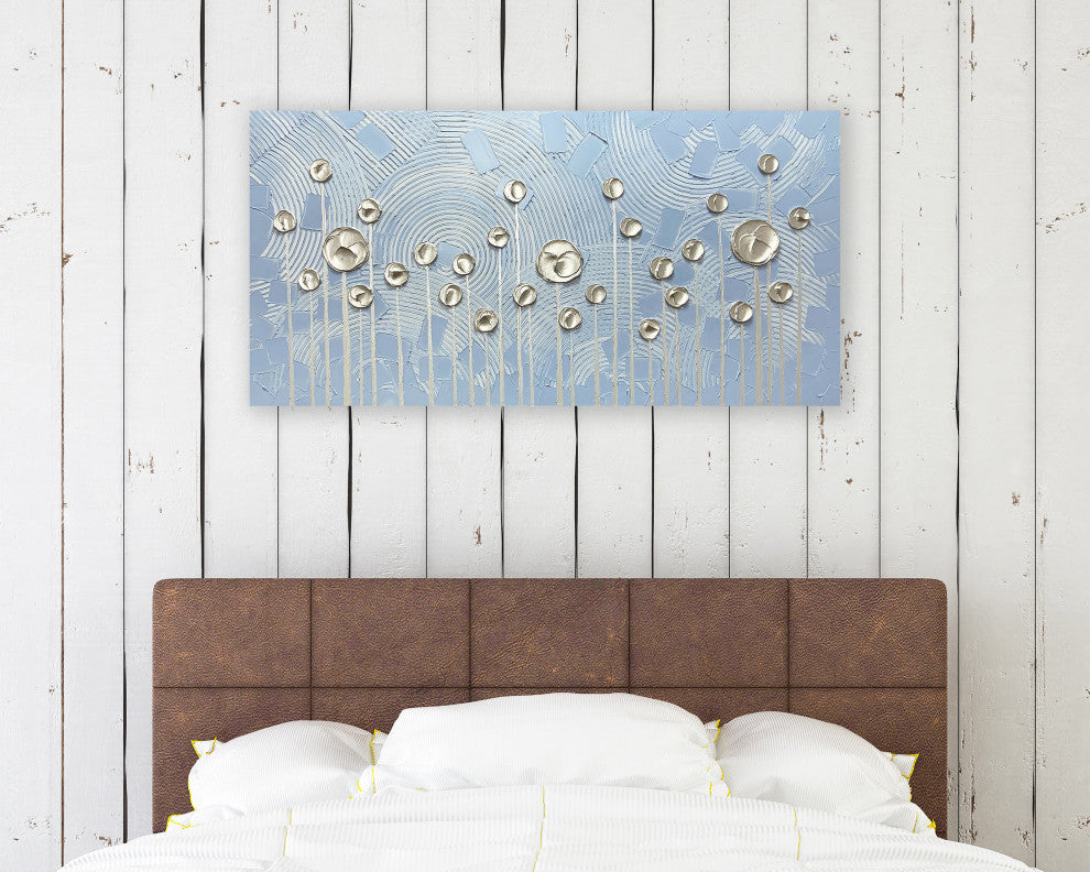 Modern Floral Abstract Hand-Painted Textured Canvas Art