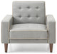 Navi Sleeper Chair, Tan Fabric, Gray Faux Leather