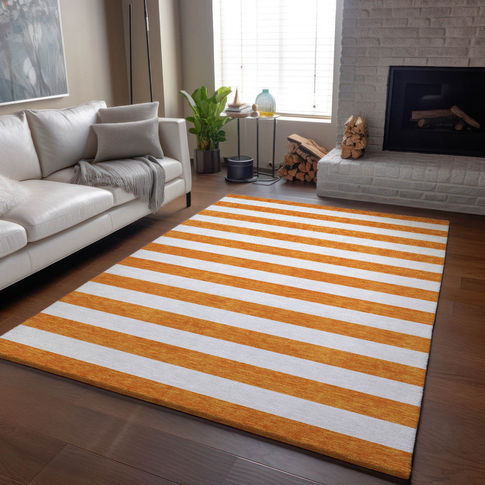 Premium Machine Washable Mayfield AMF528 Orange 8' x 10' Rug