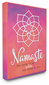 Namaste Mandala Typography Stretched Canvas Wall Art, 16x20