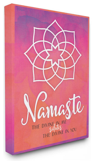 Namaste Mandala Typography Stretched Canvas Wall Art, 16x20