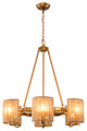 28.74 in. 6-Light Farmhouse Chandelier with Rope Sole shade