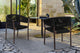 Doris Outdoor Dark Eucalyptus Wood and Black Rope Dining Chair Set of 2