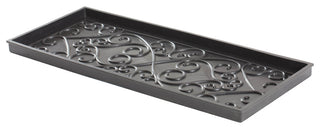 34.5"x14"x1.5" Natural/Recycled Rubber Boot Tray Black/Ivory Coir Insert