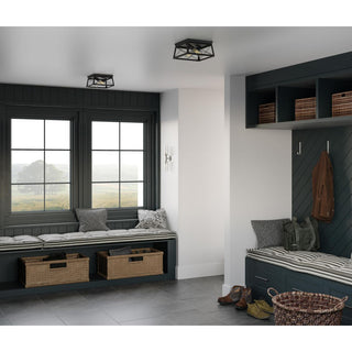 Cofield Collection Two-Light Matte Black Transitional Wall Sconce Vanity Light