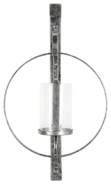 Kate and Laurel Doria Metal Wall Candle Holder Sconce, Silver