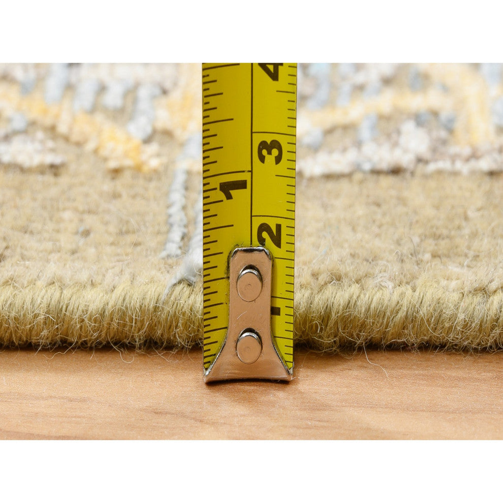Tan/Brown, Sarouk, Silk With Wool Hand Knotted XL Runner Rug, 2'6"x24'1"