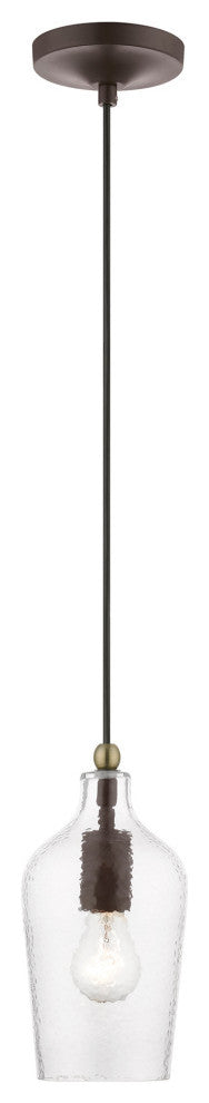 Avery 1 Light Bronze With Antique Brass Accent Mini Pendant