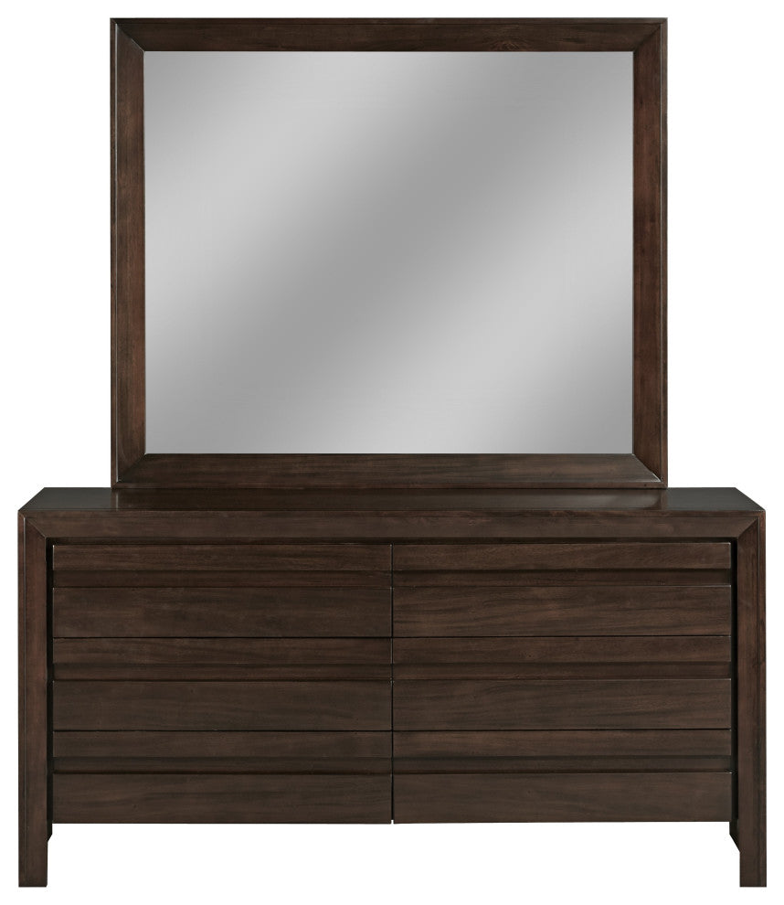 Modus Element 6 Piece Full Bedroom Set With 2 Nightstand, Chocolate Brown
