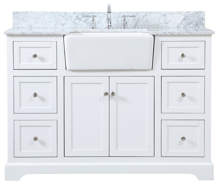 Home Living 22" Farmhouse White-Light Bathroom Vanity
