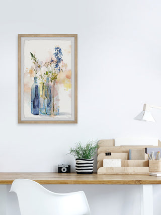 "Bottle Blues" Framed Painting Print, 12"x18"