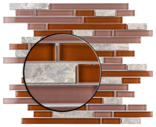 Tessera Piano Bordeaux Glass Wall Tile